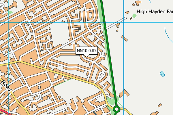 NN10 0JD map - OS VectorMap District (Ordnance Survey)