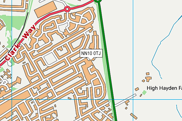 NN10 0TJ map - OS VectorMap District (Ordnance Survey)