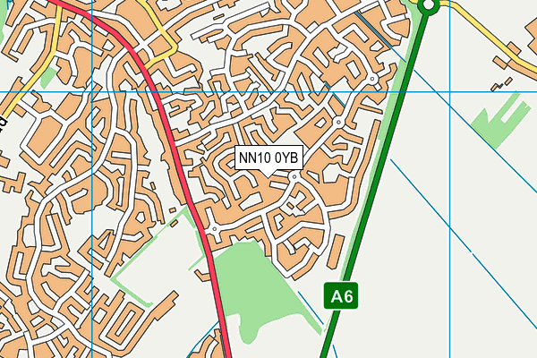 NN10 0YB map - OS VectorMap District (Ordnance Survey)