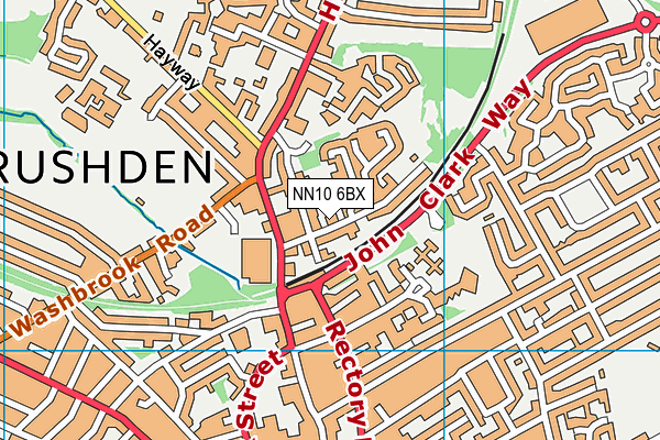NN10 6BX map - OS VectorMap District (Ordnance Survey)