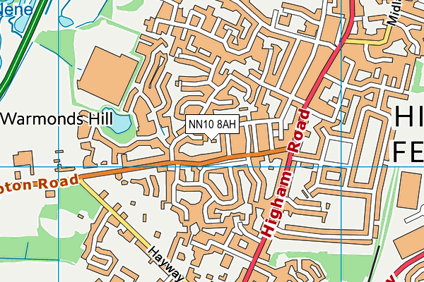 NN10 8AH map - OS VectorMap District (Ordnance Survey)