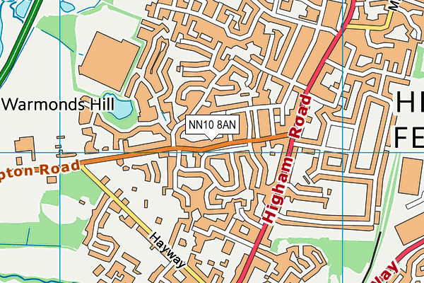 NN10 8AN map - OS VectorMap District (Ordnance Survey)