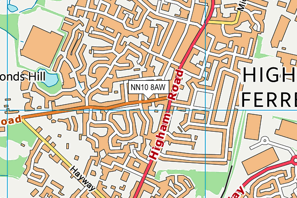 NN10 8AW map - OS VectorMap District (Ordnance Survey)