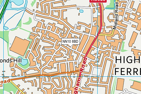 NN10 8BD map - OS VectorMap District (Ordnance Survey)