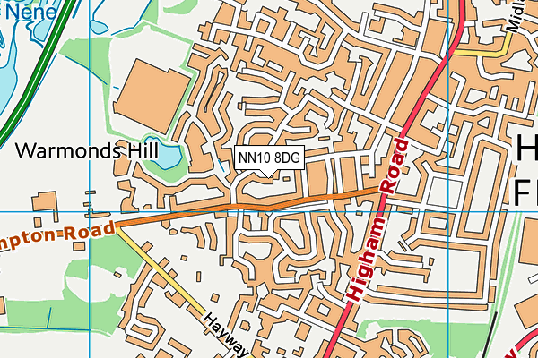 NN10 8DG map - OS VectorMap District (Ordnance Survey)