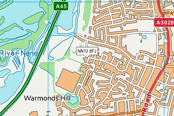 NN10 8FJ map - OS VectorMap District (Ordnance Survey)