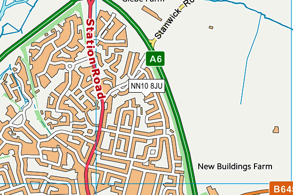 NN10 8JU map - OS VectorMap District (Ordnance Survey)