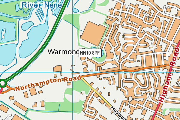 NN10 8PF map - OS VectorMap District (Ordnance Survey)