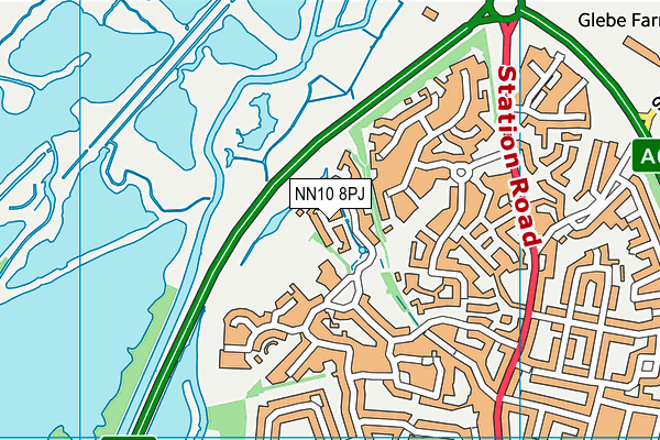 NN10 8PJ map - OS VectorMap District (Ordnance Survey)
