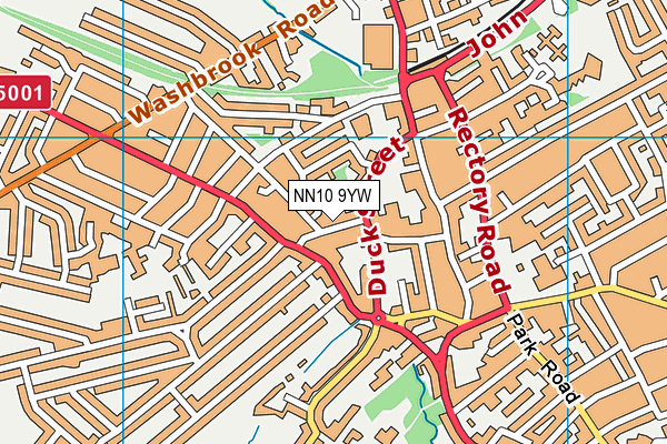 NN10 9YW map - OS VectorMap District (Ordnance Survey)
