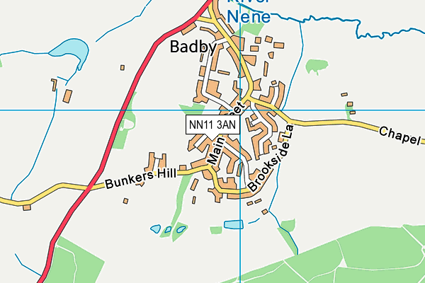 NN11 3AN map - OS VectorMap District (Ordnance Survey)