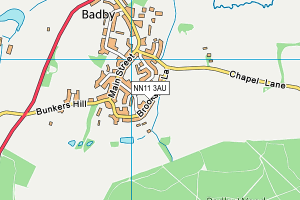 Long Roads Cricket Field map (NN11 3AU) - OS VectorMap District (Ordnance Survey)