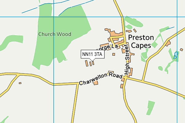 Preston Capes Cricket Club (Closed) map (NN11 3TA) - OS VectorMap District (Ordnance Survey)