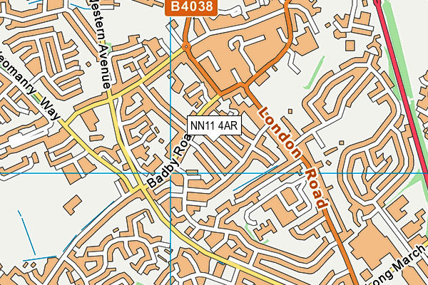 NN11 4AR map - OS VectorMap District (Ordnance Survey)