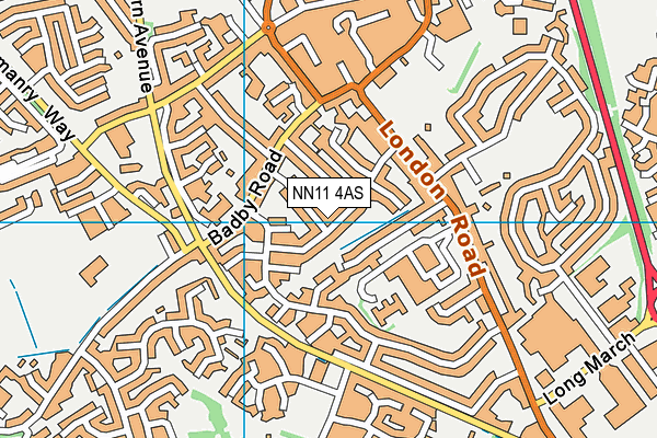 NN11 4AS map - OS VectorMap District (Ordnance Survey)