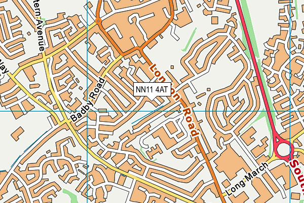 NN11 4AT map - OS VectorMap District (Ordnance Survey)