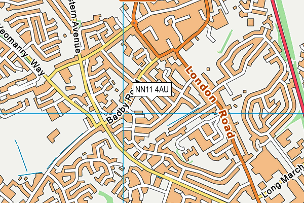 NN11 4AU map - OS VectorMap District (Ordnance Survey)