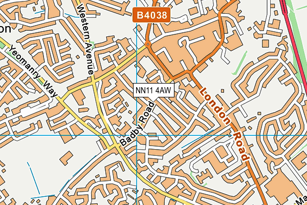 NN11 4AW map - OS VectorMap District (Ordnance Survey)