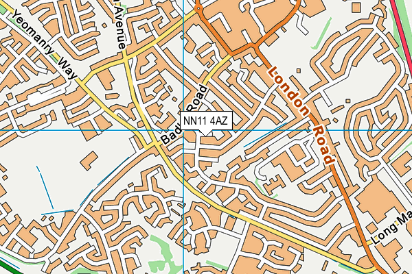 NN11 4AZ map - OS VectorMap District (Ordnance Survey)