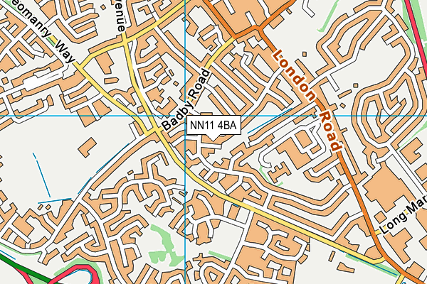 NN11 4BA map - OS VectorMap District (Ordnance Survey)