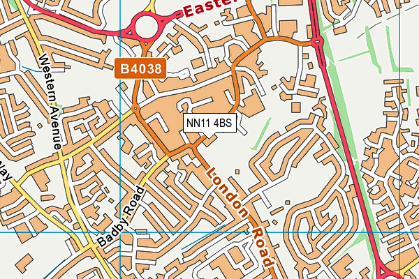 New Street Recreation Ground map (NN11 4BS) - OS VectorMap District (Ordnance Survey)