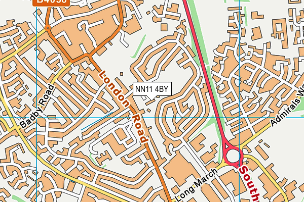 NN11 4BY map - OS VectorMap District (Ordnance Survey)