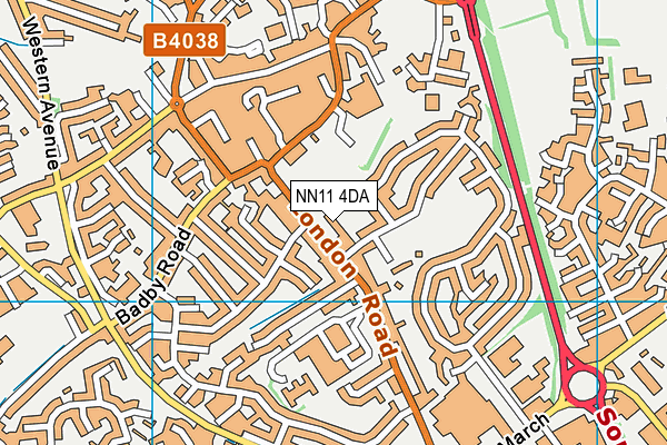 NN11 4DA map - OS VectorMap District (Ordnance Survey)