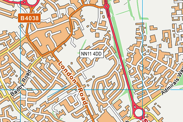 NN11 4DD map - OS VectorMap District (Ordnance Survey)