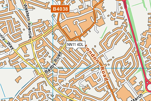 NN11 4DL map - OS VectorMap District (Ordnance Survey)