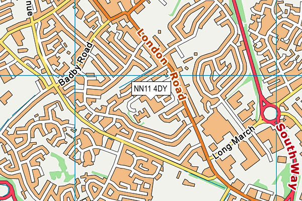 NN11 4DY map - OS VectorMap District (Ordnance Survey)