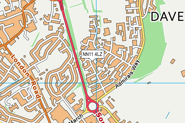 NN11 4LZ map - OS VectorMap District (Ordnance Survey)