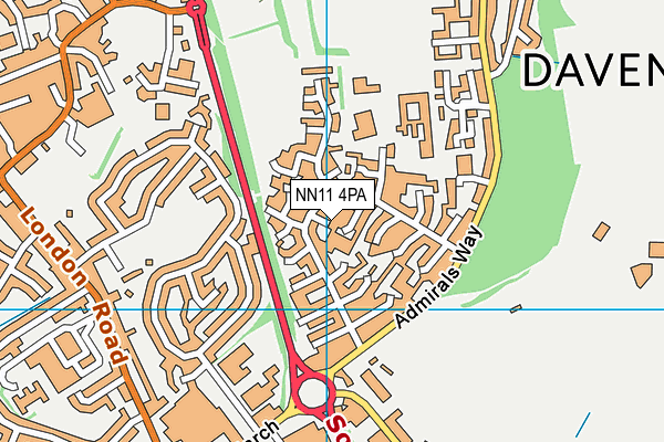 NN11 4PA map - OS VectorMap District (Ordnance Survey)