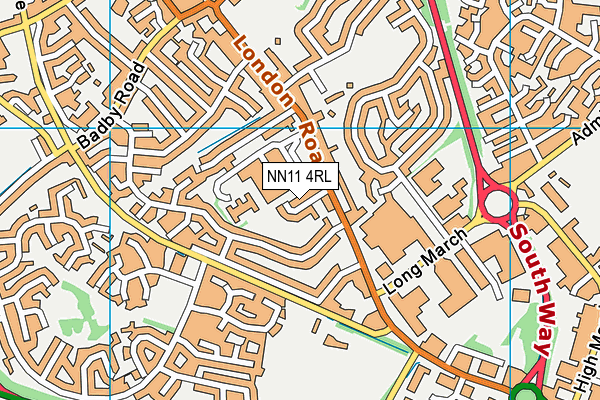 NN11 4RL map - OS VectorMap District (Ordnance Survey)