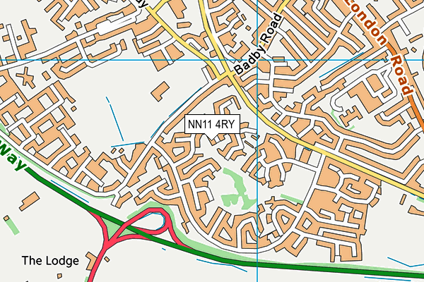 NN11 4RY map - OS VectorMap District (Ordnance Survey)