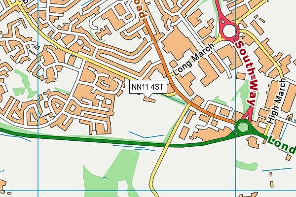 Stefen Hill Sports Ground map (NN11 4ST) - OS VectorMap District (Ordnance Survey)
