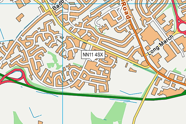 NN11 4SX map - OS VectorMap District (Ordnance Survey)