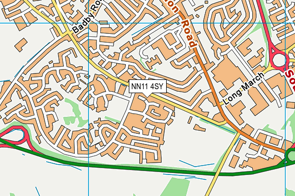NN11 4SY map - OS VectorMap District (Ordnance Survey)