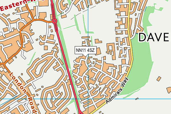 NN11 4SZ map - OS VectorMap District (Ordnance Survey)