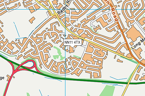 NN11 4TX map - OS VectorMap District (Ordnance Survey)