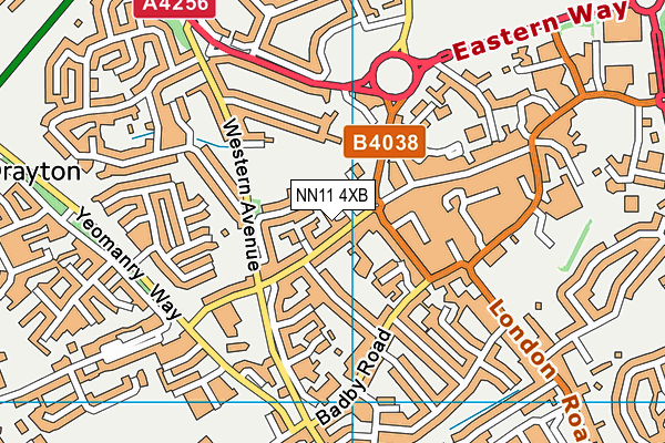 NN11 4XB map - OS VectorMap District (Ordnance Survey)