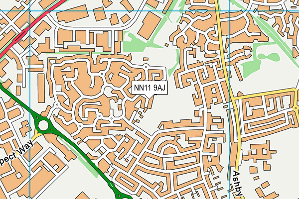 NN11 9AJ map - OS VectorMap District (Ordnance Survey)