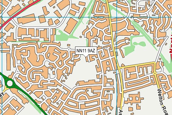 NN11 9AZ map - OS VectorMap District (Ordnance Survey)