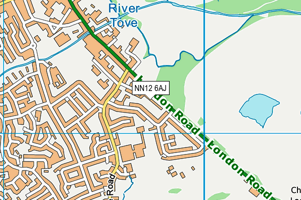 NN12 6AJ map - OS VectorMap District (Ordnance Survey)