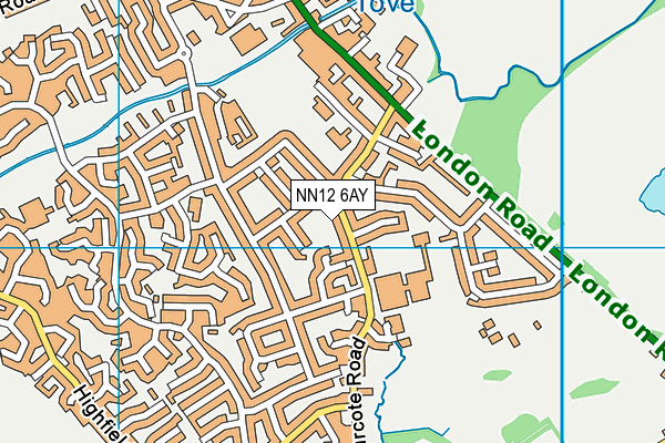 NN12 6AY map - OS VectorMap District (Ordnance Survey)