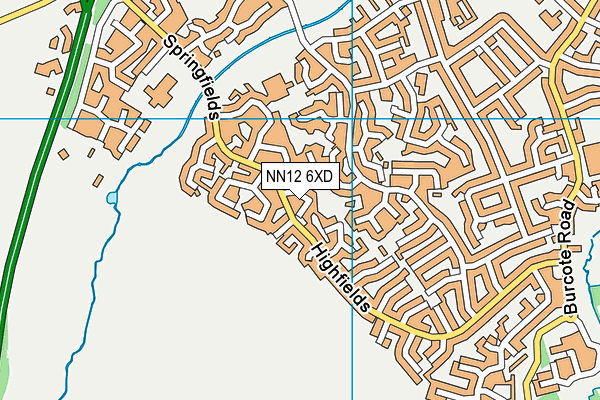 NN12 6XD map - OS VectorMap District (Ordnance Survey)