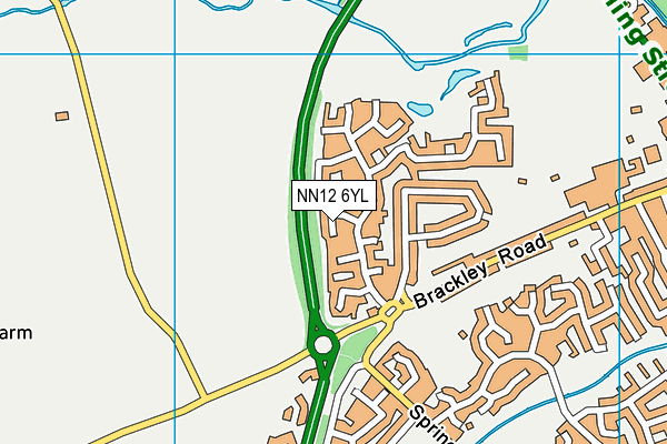 NN12 6YL map - OS VectorMap District (Ordnance Survey)