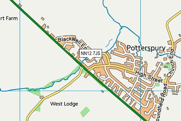 NN12 7JS map - OS VectorMap District (Ordnance Survey)