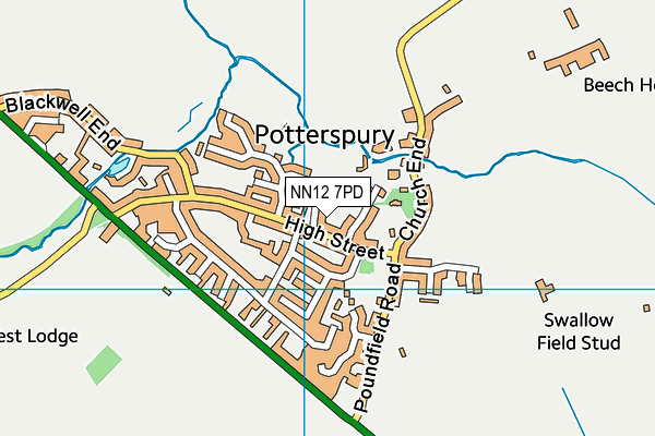NN12 7PD map - OS VectorMap District (Ordnance Survey)