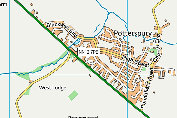 NN12 7PE map - OS VectorMap District (Ordnance Survey)