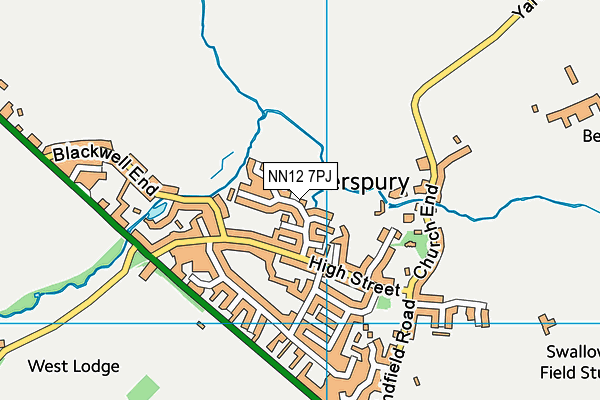 NN12 7PJ map - OS VectorMap District (Ordnance Survey)